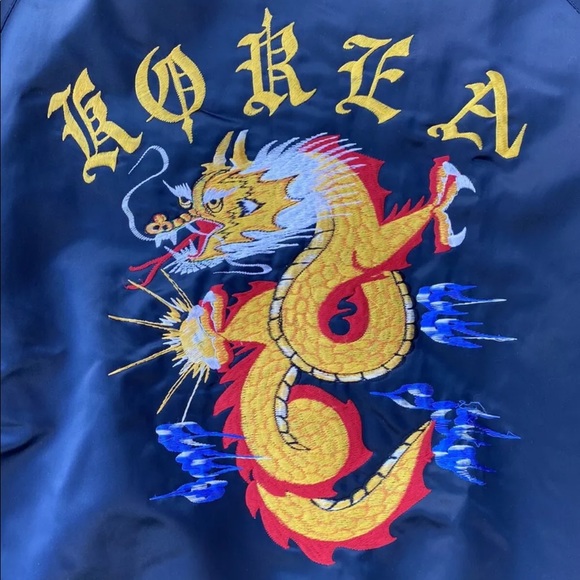 Vintage 1980s Korea Satin Starter Style Jacket - Picture 2 of 4